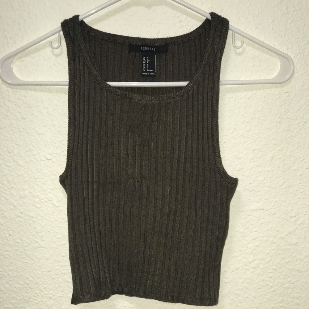 Forever 21 olive green crop top